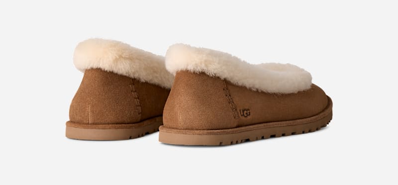 ® Women's Zora Ballet Flat Sheepskin Shoes in Chestnut