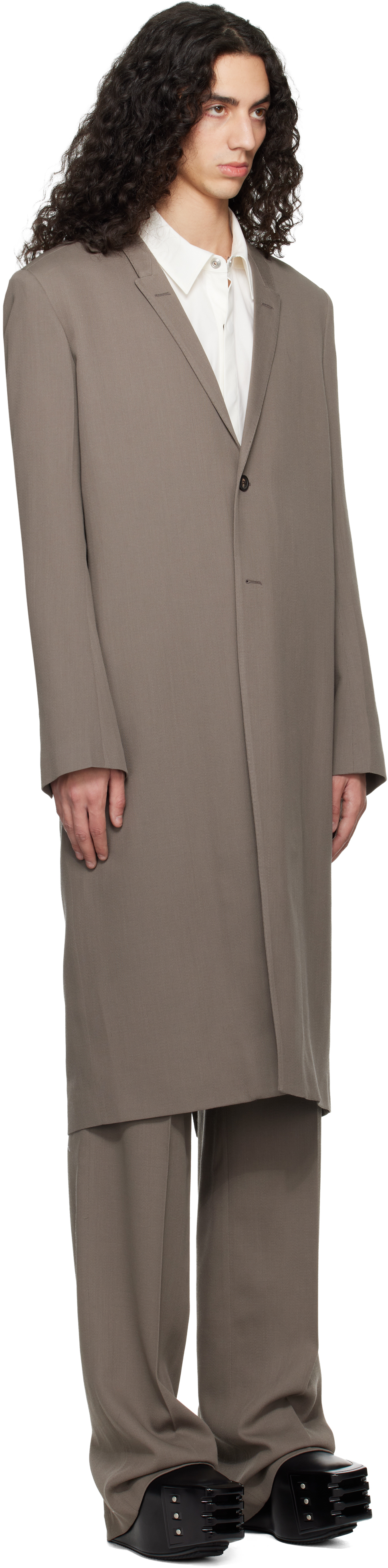Gray Temple Twisted Wool Concordian Coat
