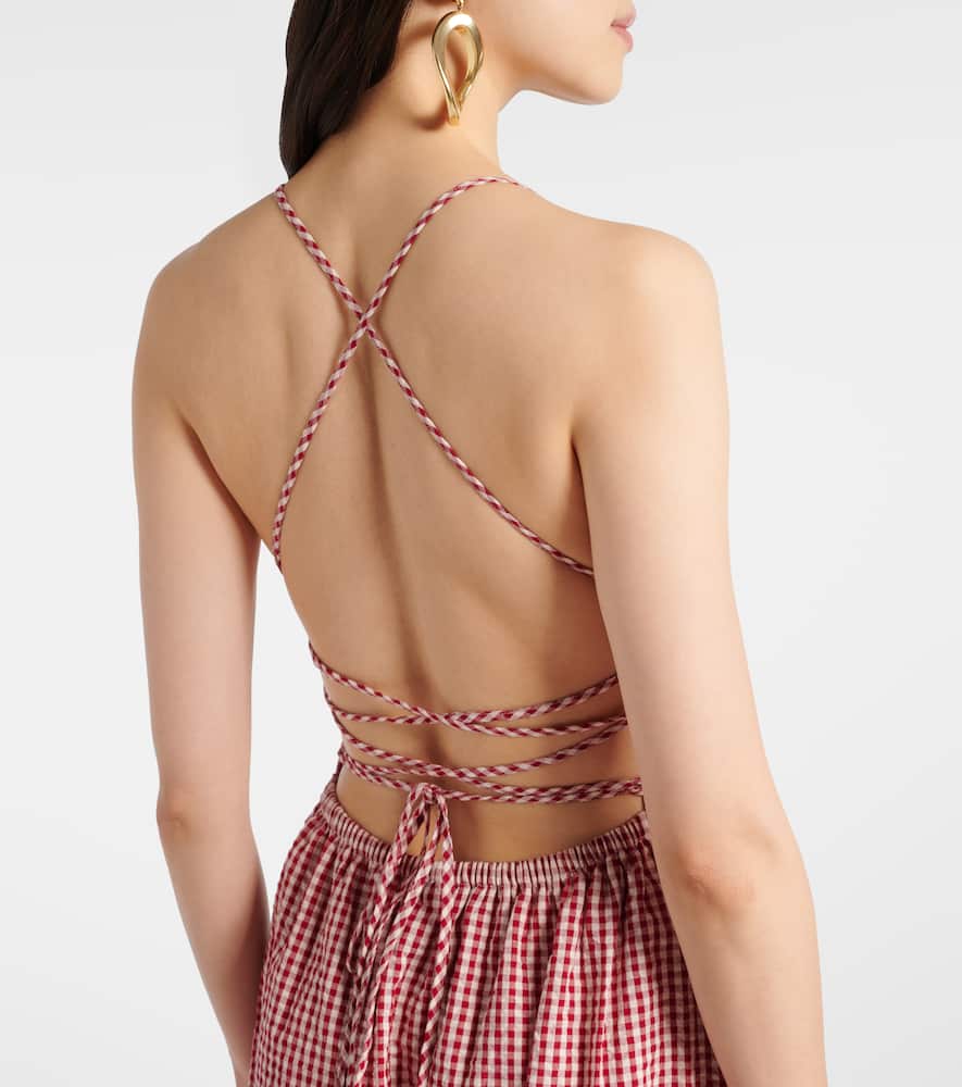 Lori gingham cotton maxi dress