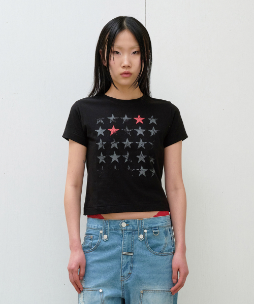 FADED STAR TEE BLACK