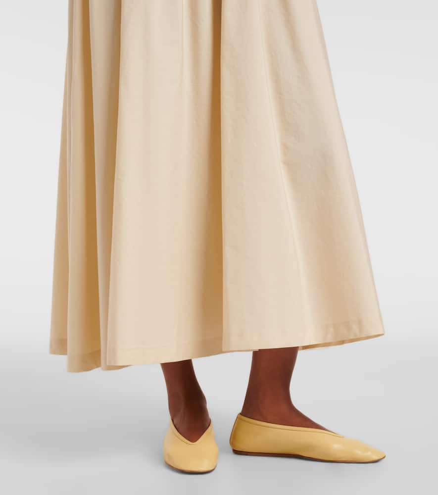 Cotton poplin jersey maxi dress