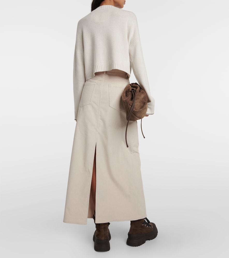Cotton corduroy maxi skirt