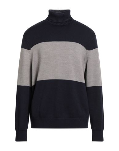 Man Turtleneck Navy Size XXL Cotton, Acrylic, Virgin Wool