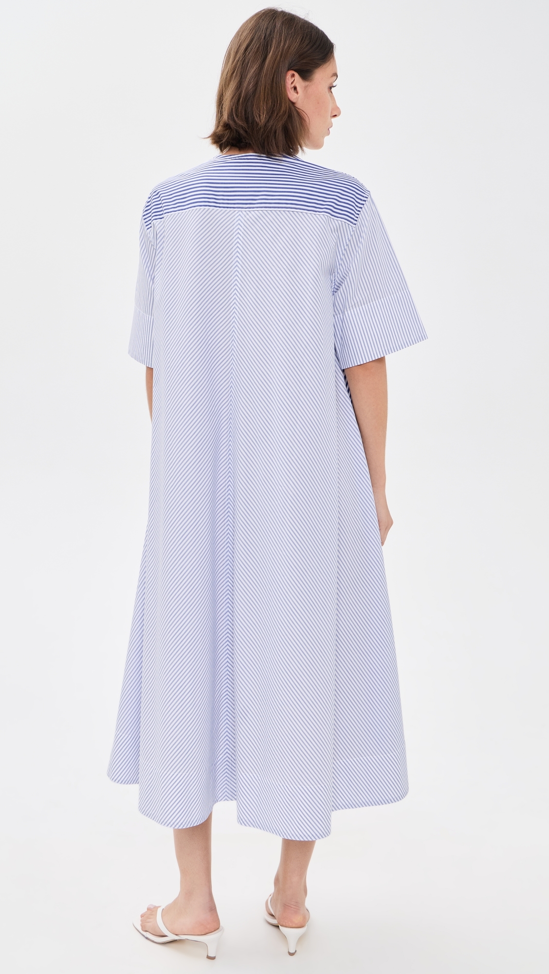Ivy Stripe Shirt Dress Navy