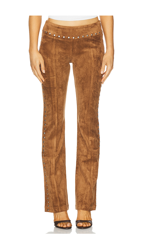 Amanda Uprichard x REVOLVE Regency Suede Pants in Pecan. XL also in L, M
