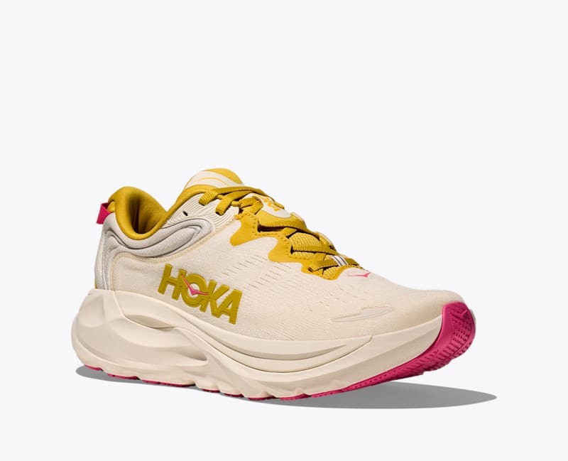 HOKA Women's Gaviota 6 Shoes in Birch/Yellow Gold