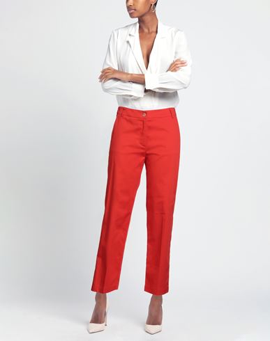 Woman Pants Tomato red Size 2 Cotton, Elastane