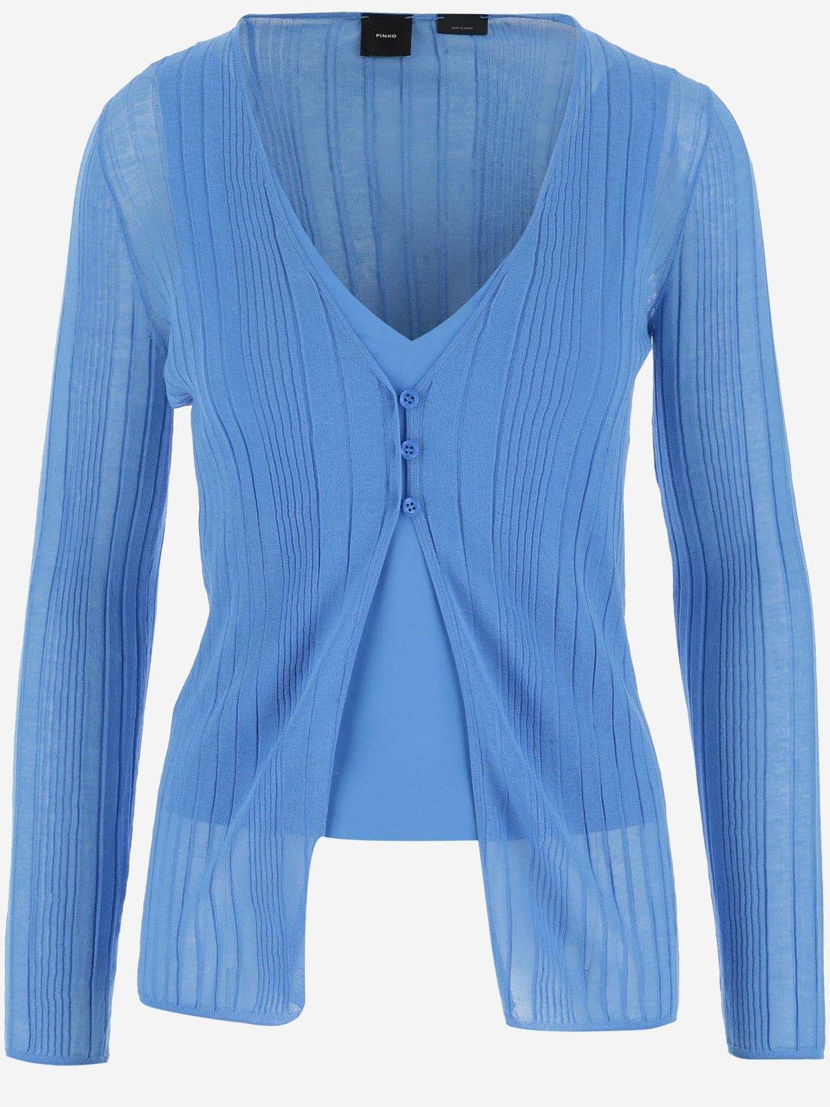 Legend semi-sheer cardigan - Blue