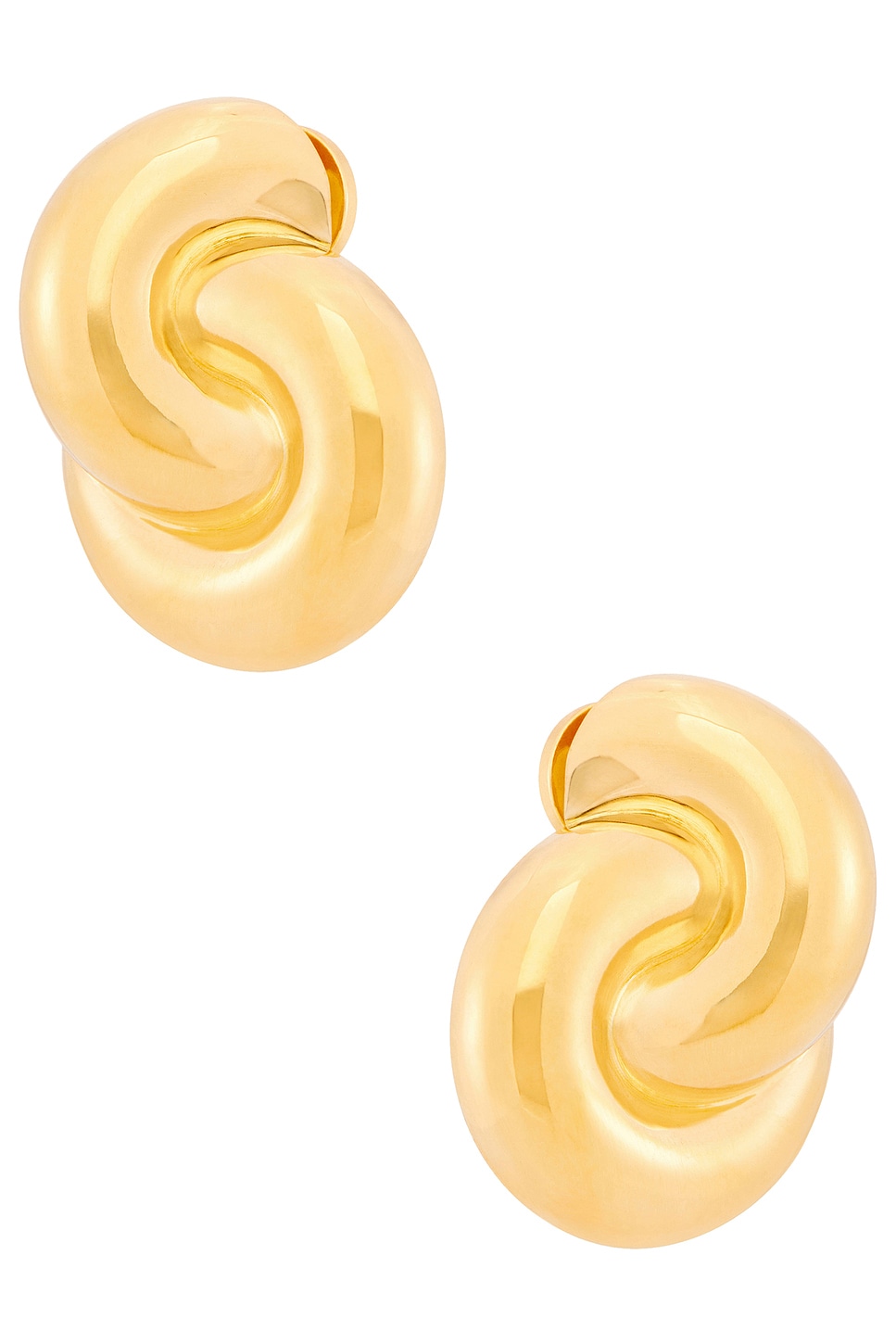 MEGA Jumbo Double Knot Earrings in Metallic Gold