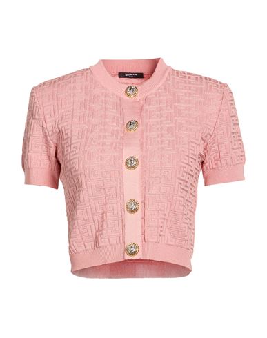 Woman Cardigan Pink Size 10 Viscose, Cupro, Polyester, Metallic Polyester