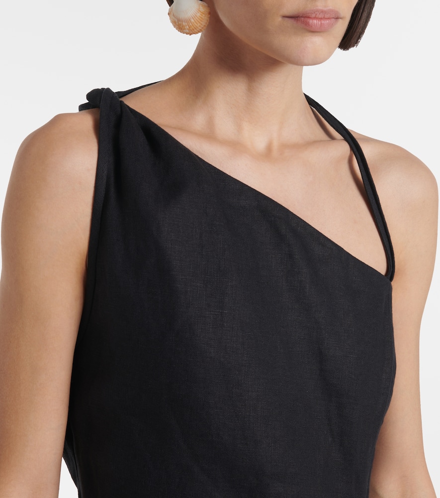 Affogato asymmetric linen minidress