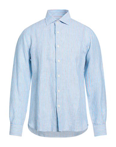 Man Shirt Azure Size 40 Linen