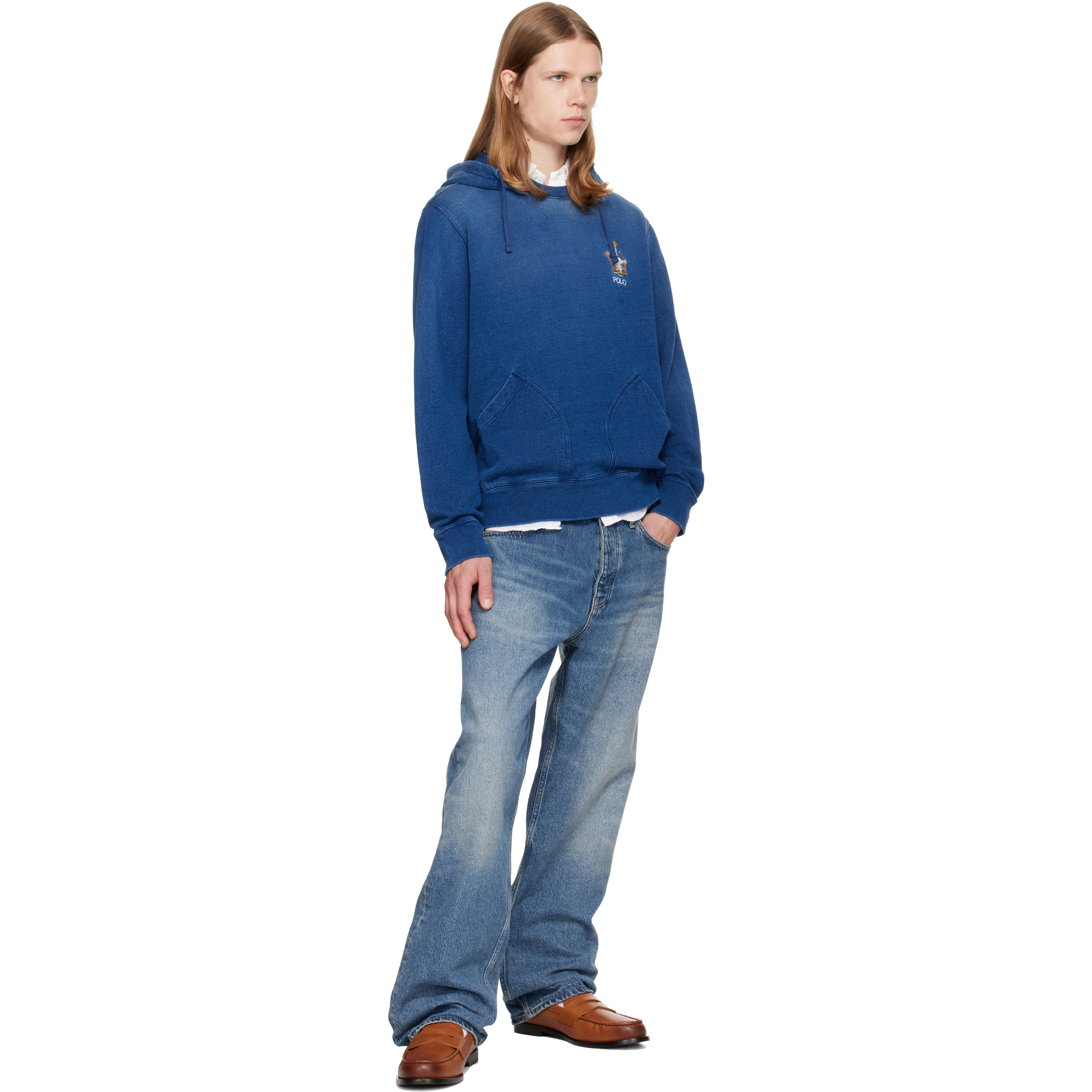 Indigo Polo Bear Terry Hoodie