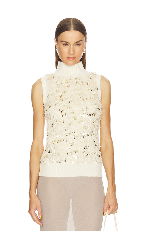 NONchalant Label Wila Top in Off White & Gold Sequins. XS also in L