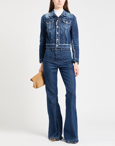 Woman Denim outerwear Blue Size 2 Cotton, Elastane
