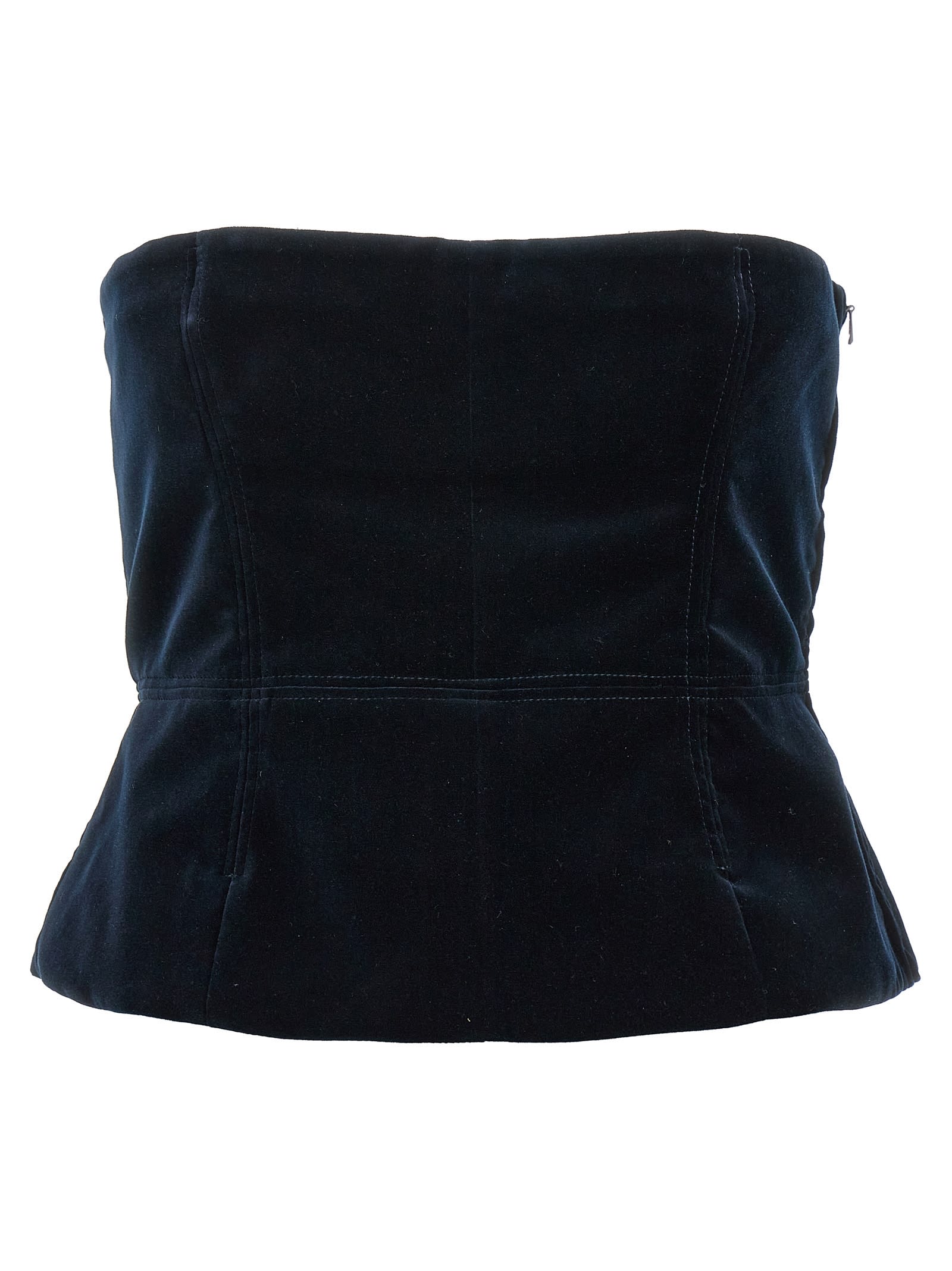 -Velvet Top Top Blu-Donna