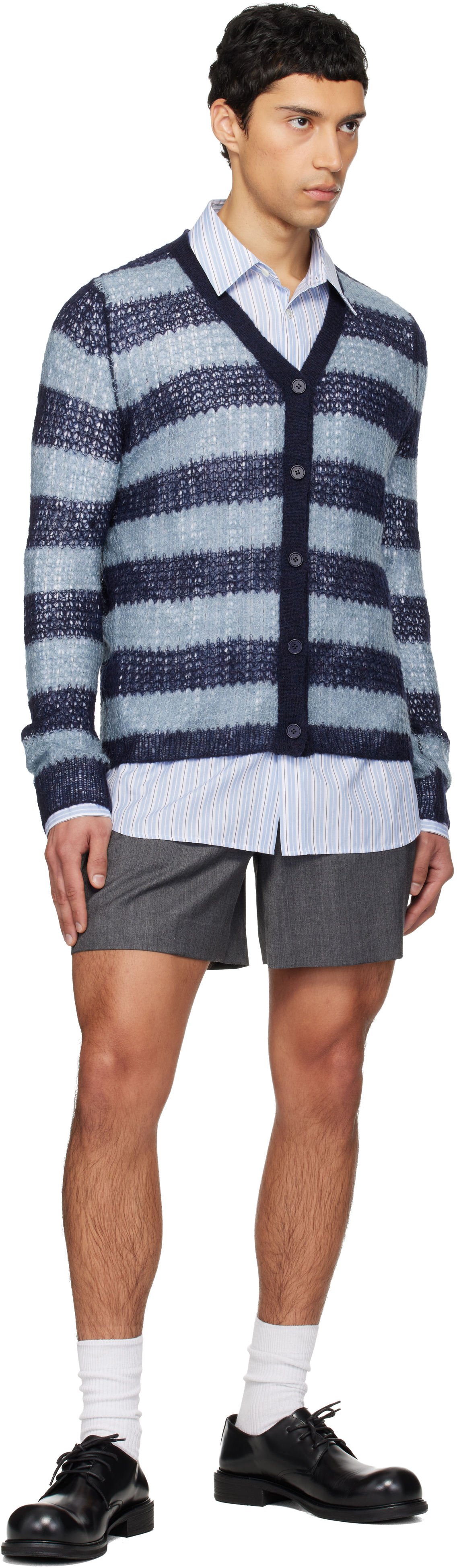 Blue Striped Cardigan