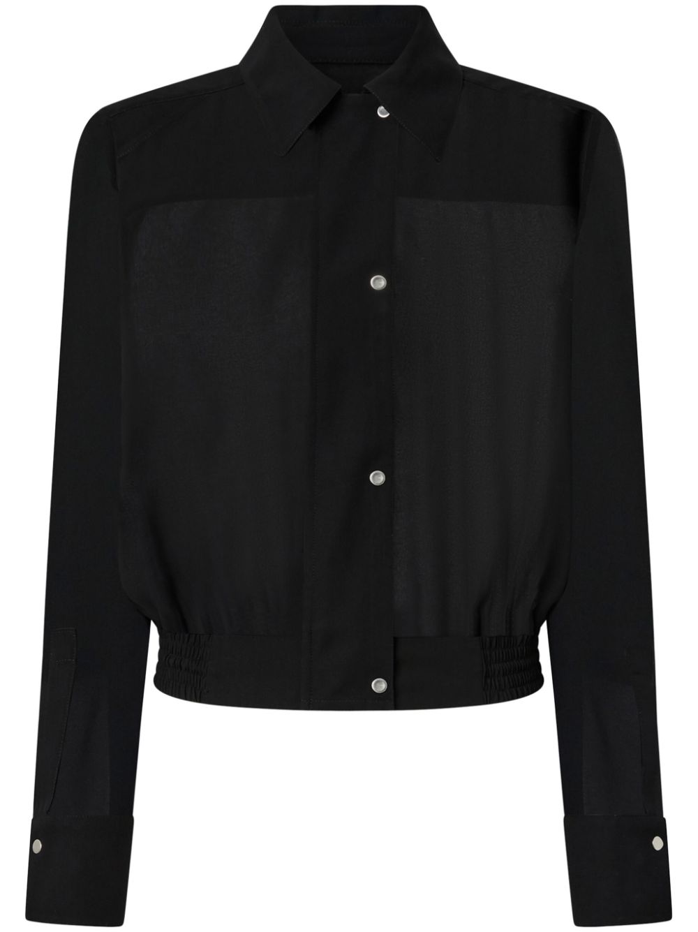 Cropped shirt jacket - White