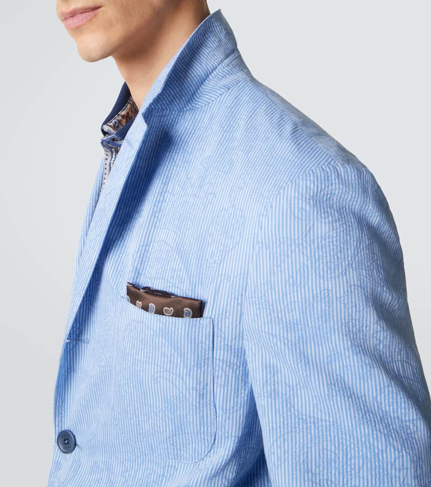 Woven cotton jersey blazer