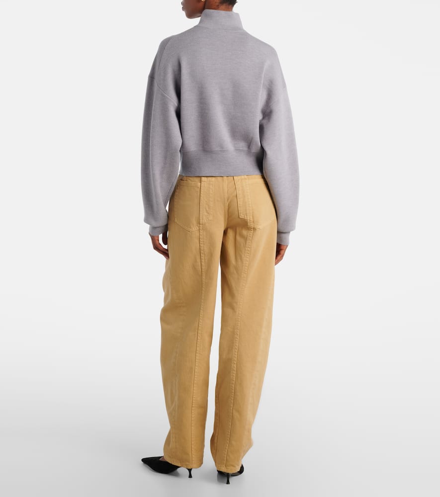 Wool-blend half-zip sweater