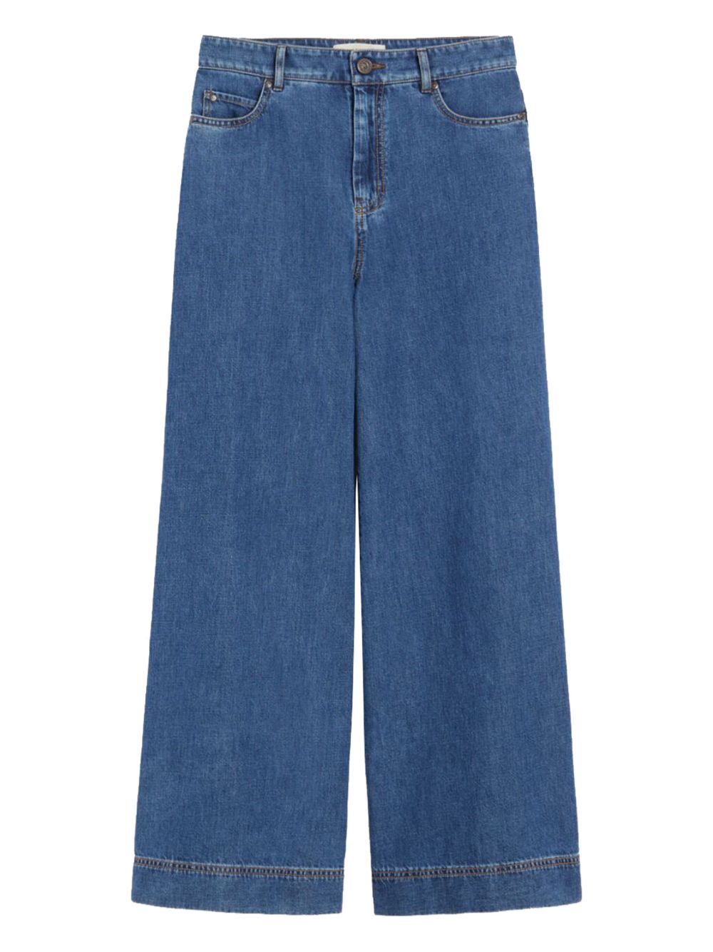 Wide-leg cropped jeans - Blue