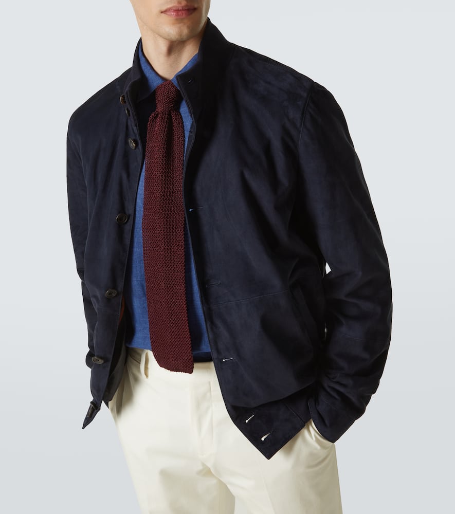 Suede bomber jacket