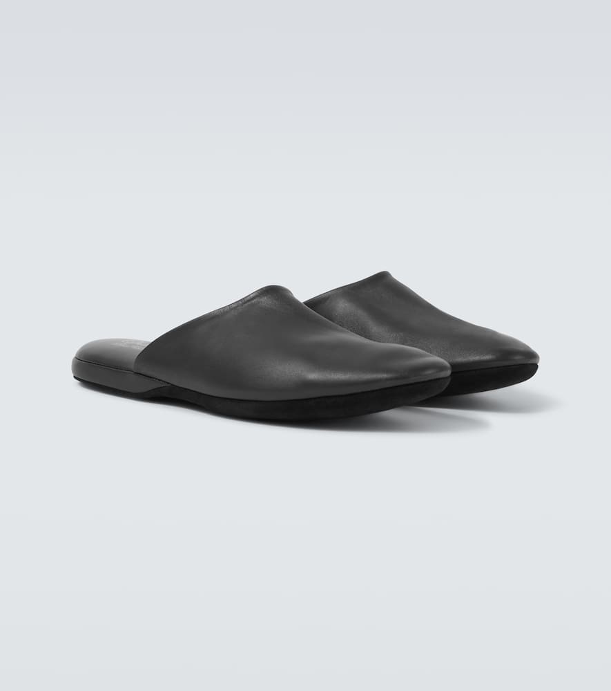 Leather slippers