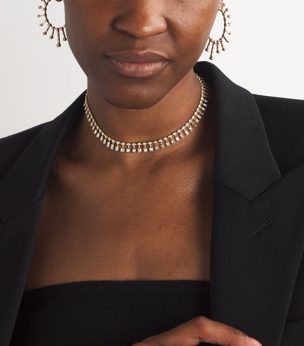 Yellow Gold And Diamond Dot-Dash Choker