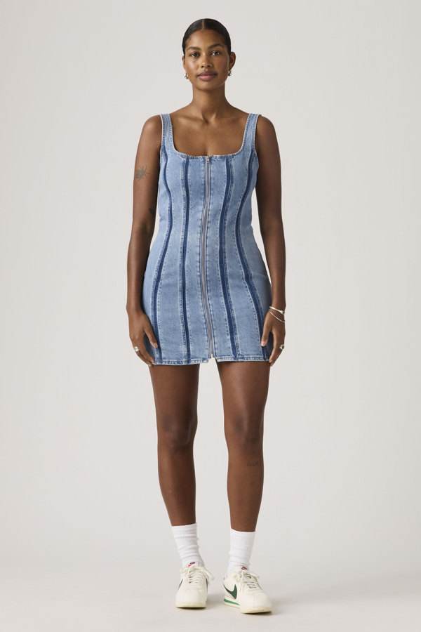 Seamed Zip Dress