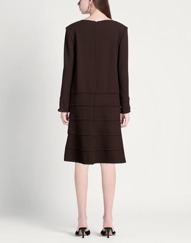 Woman Midi dress Dark brown Size 6 Wool