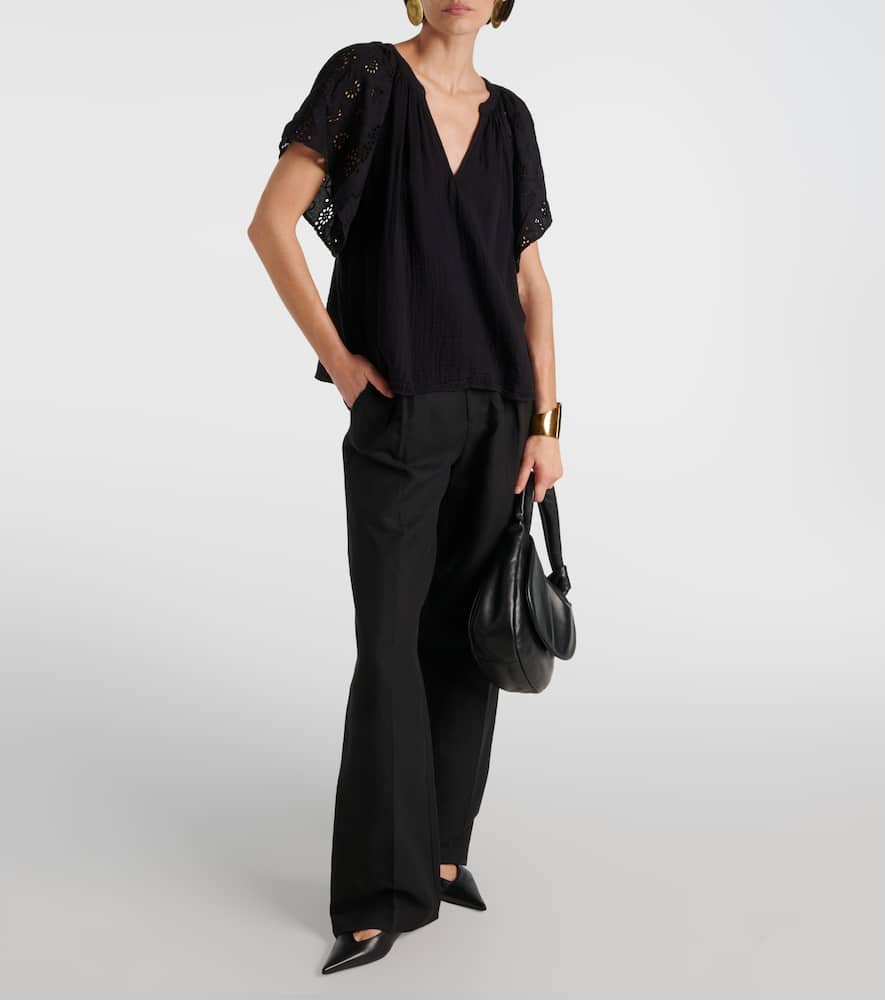 Tish embroidered cotton top