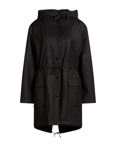 Woman Coat Black Size 2 Polyamide, Cotton, Elastane