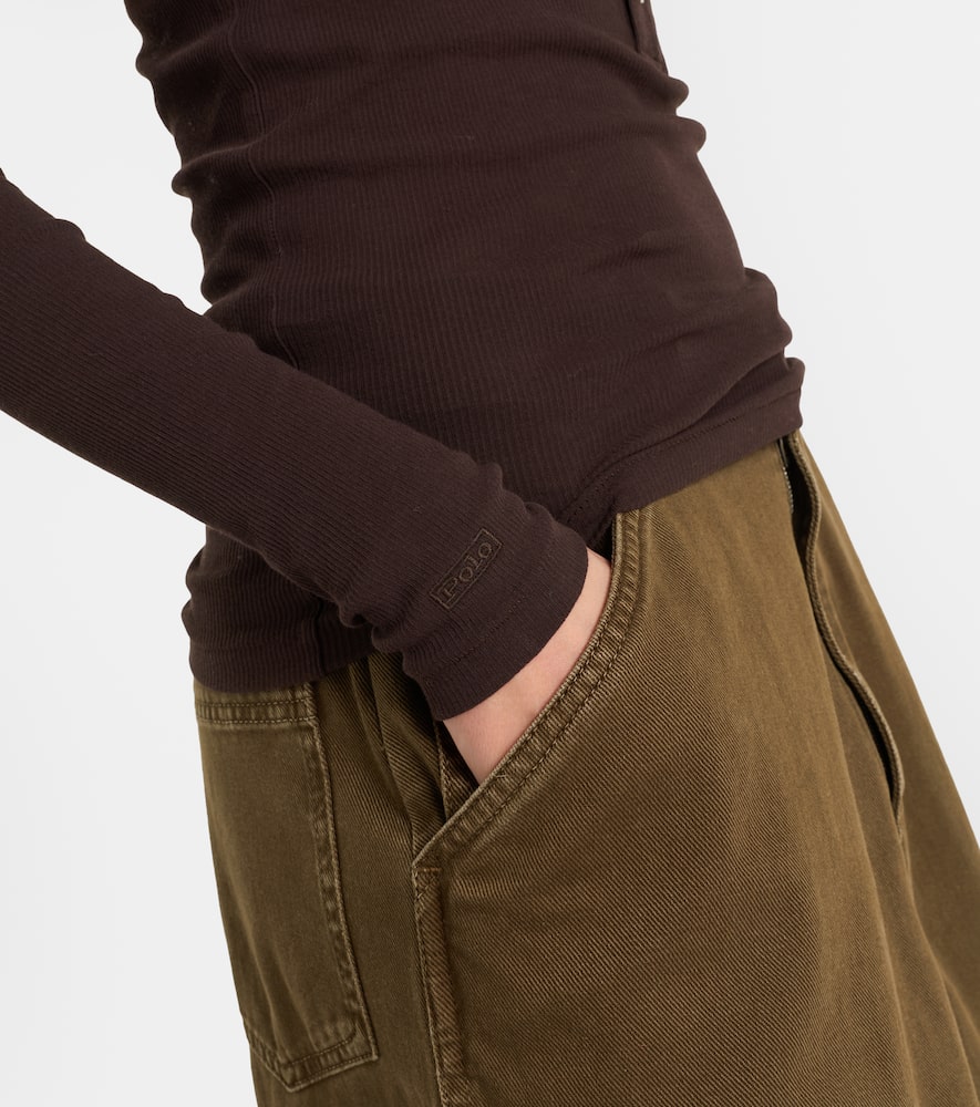 Cotton jersey Henley shirt