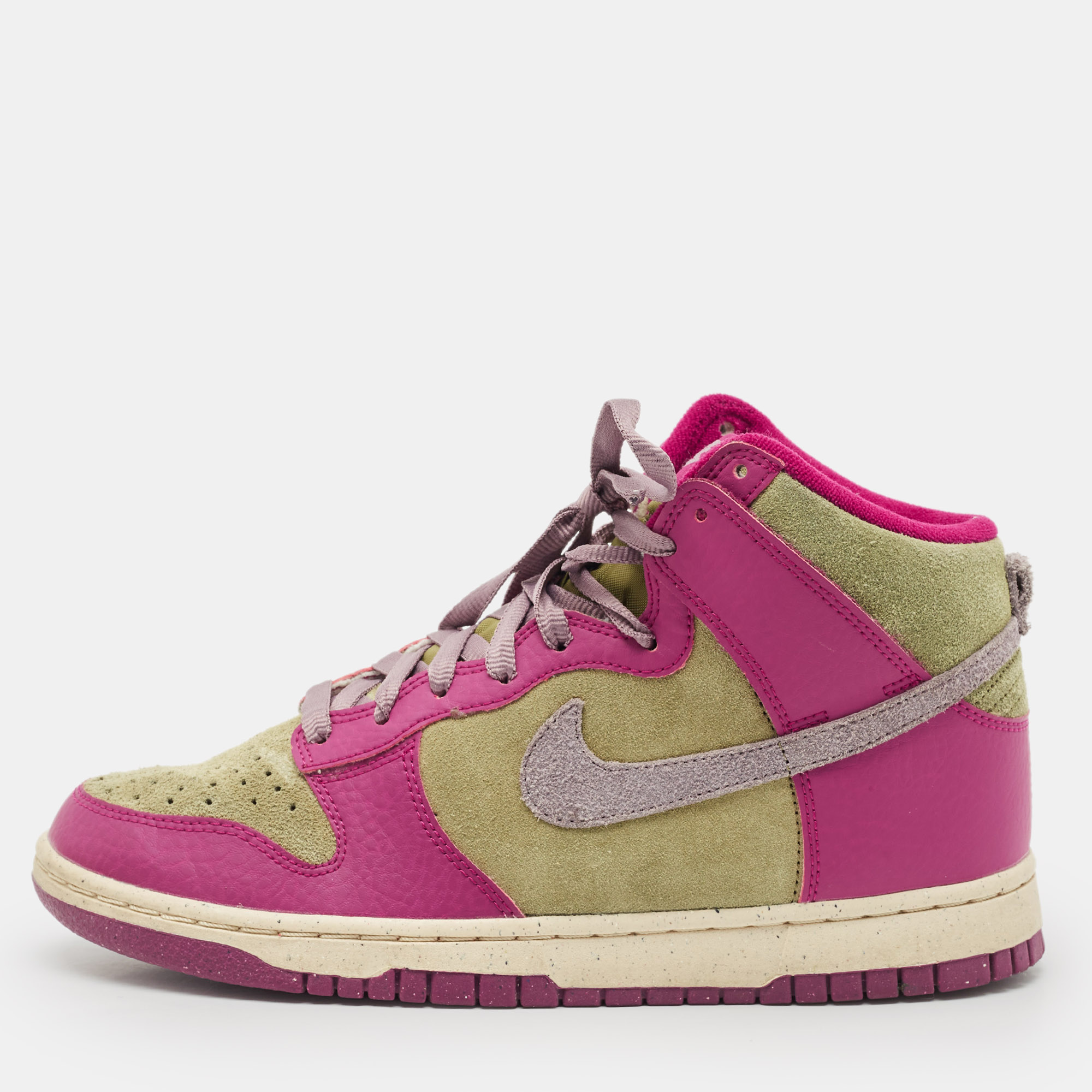 Nike Multicolor Leather And Suede Dunk Dynamic Berry High Sneaker