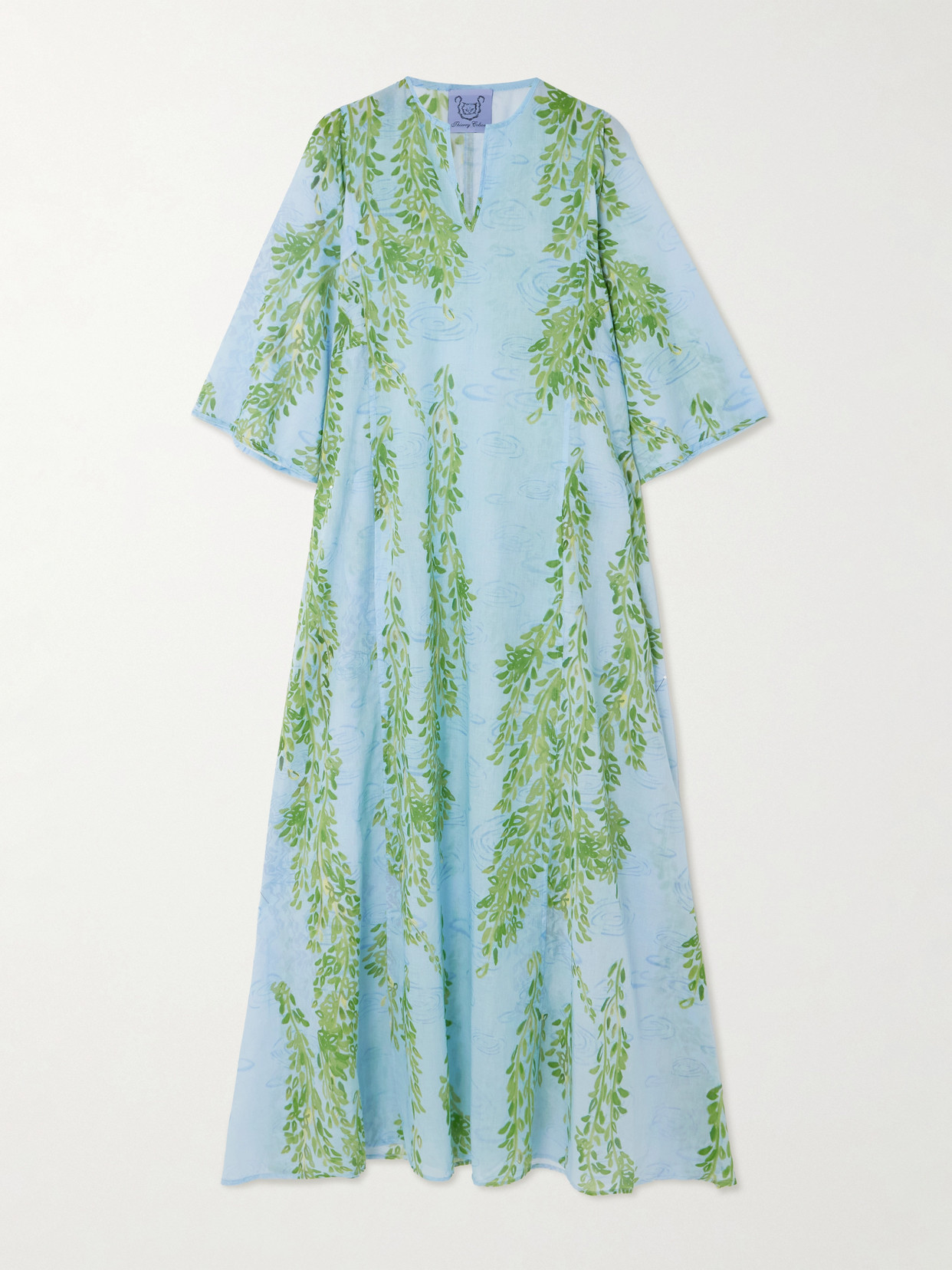 Rachel Printed Cotton-voile Kaftan - Blue