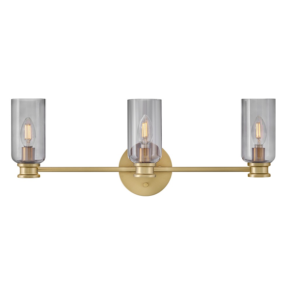 Lacquered Brass LED Bathroom Vanity Light from the Naomi Collection