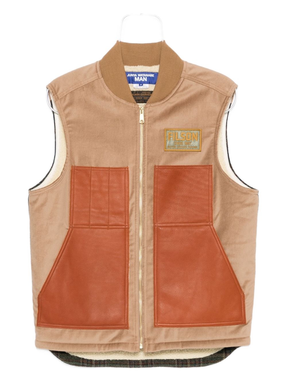 Leather panels vest