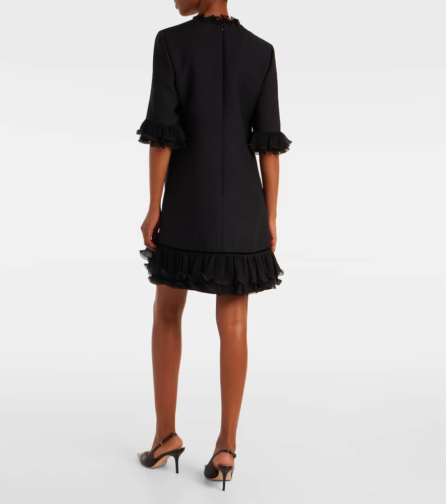 Ruffled silk crêpe minidress