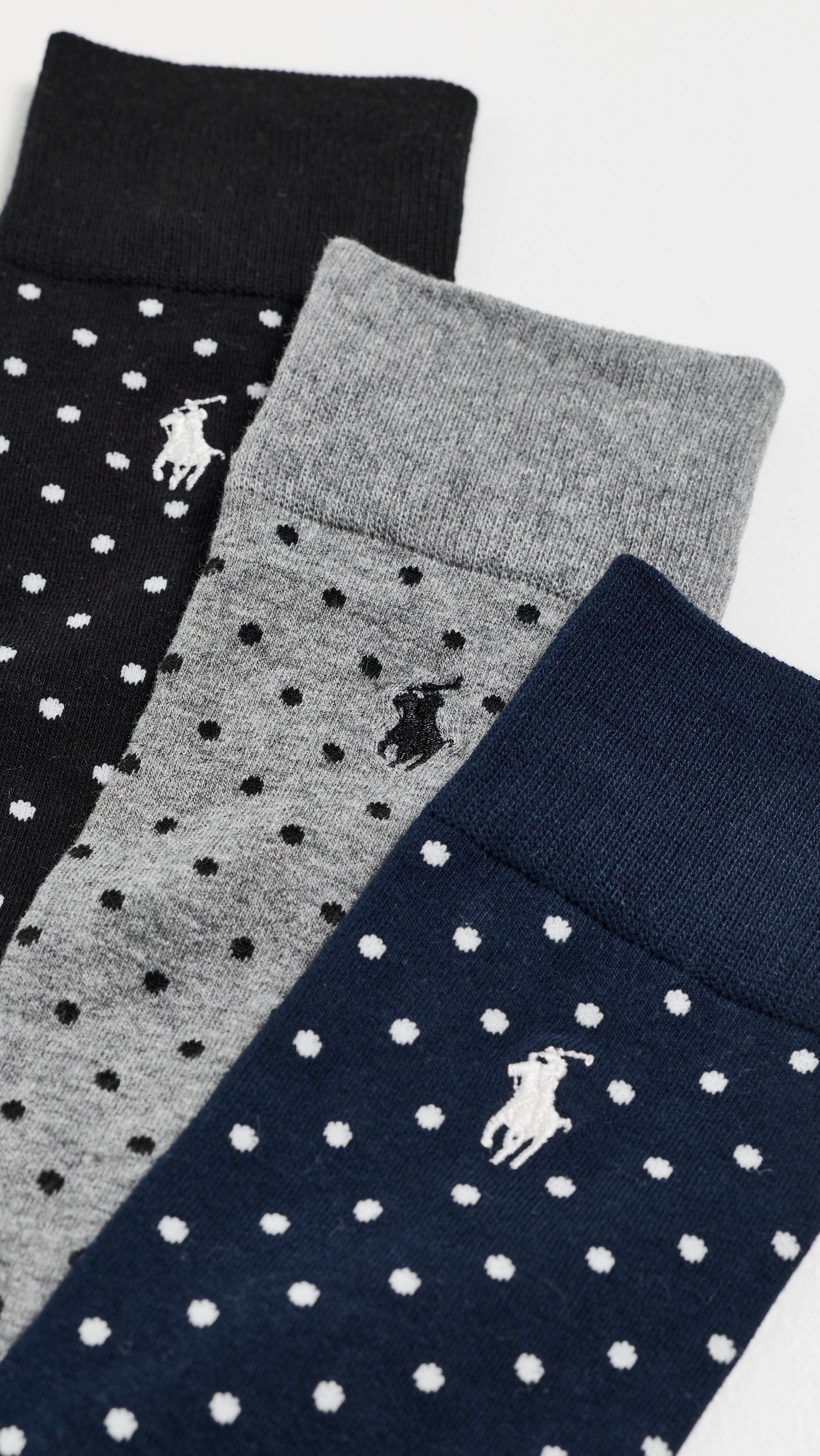 Dot Socks 3 Pack Navy Multi