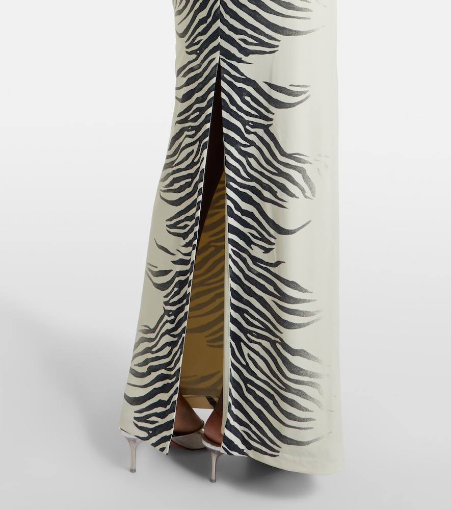 Kari zebra-print maxi dress
