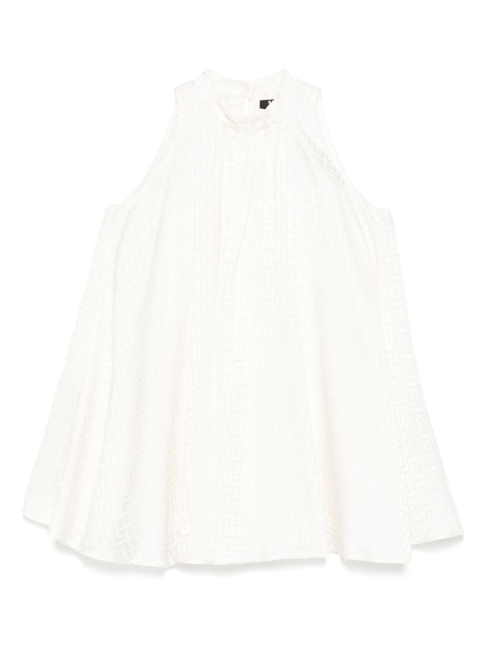 Patterned-jacquard dress - White