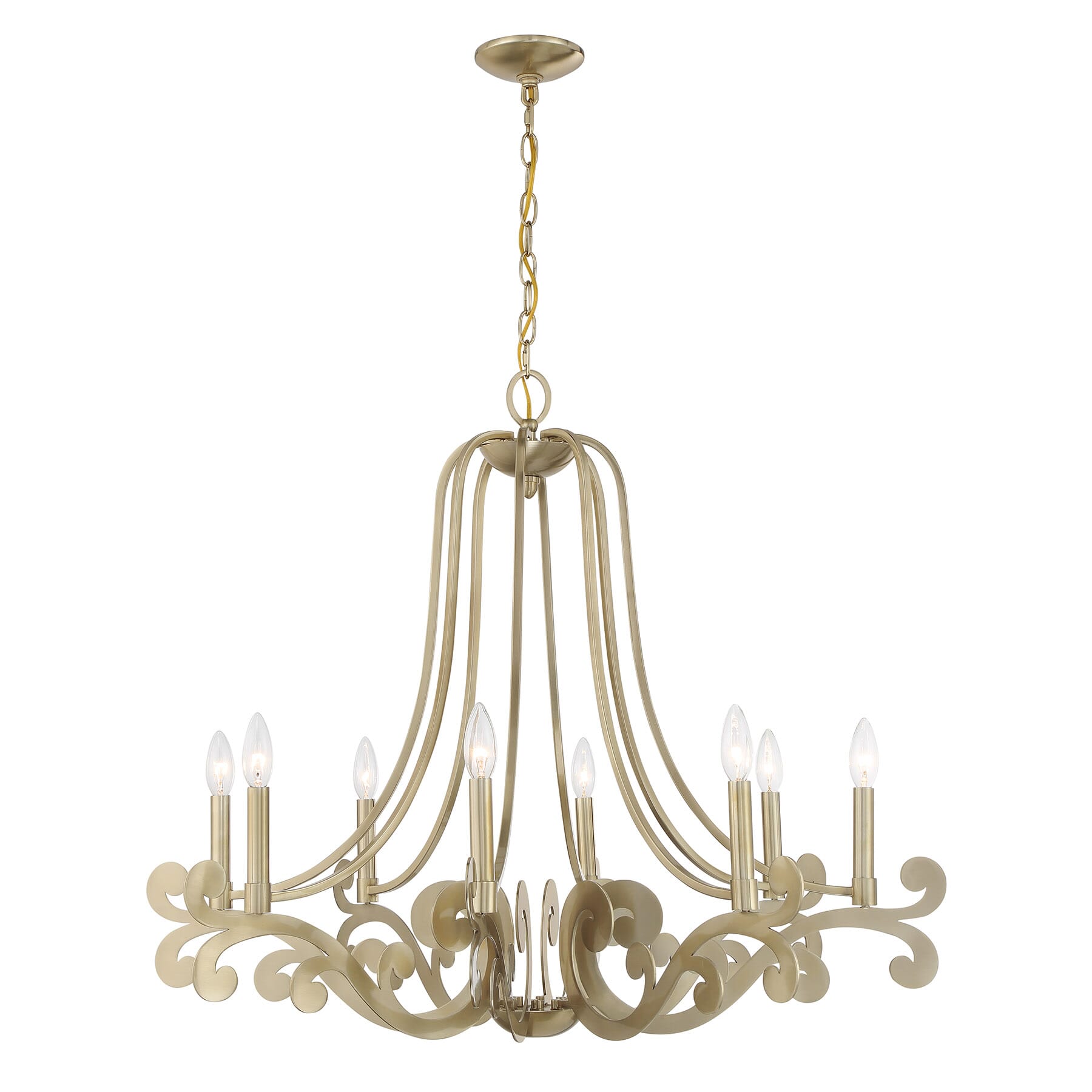 Lombard 8-Light Chandelier in Noble Bra