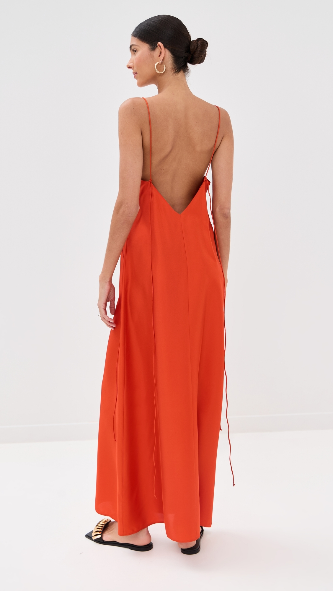 Róhe Silk Slip Dress Burnt Orange