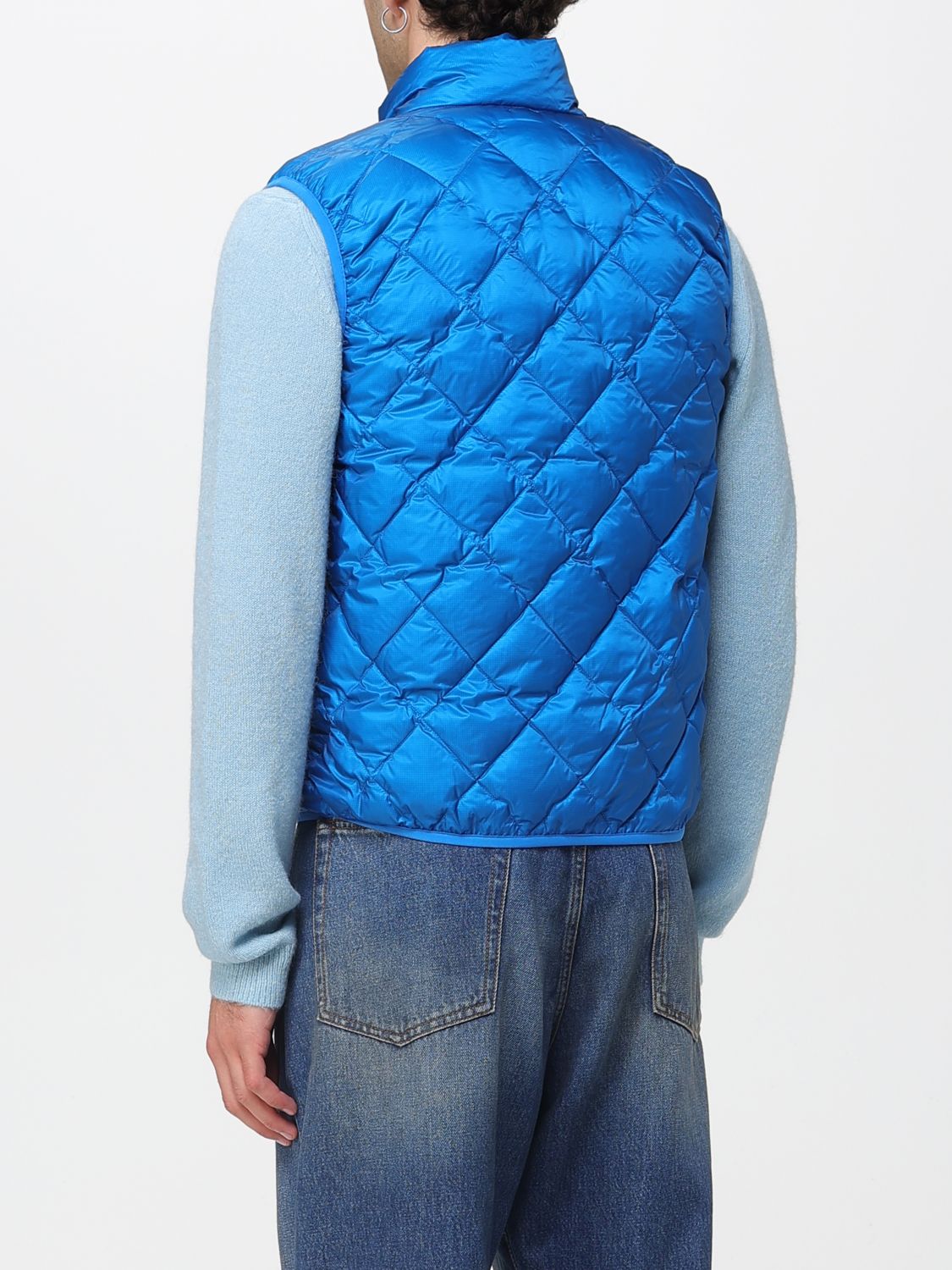 Suit Vest Men color Gnawed Blue