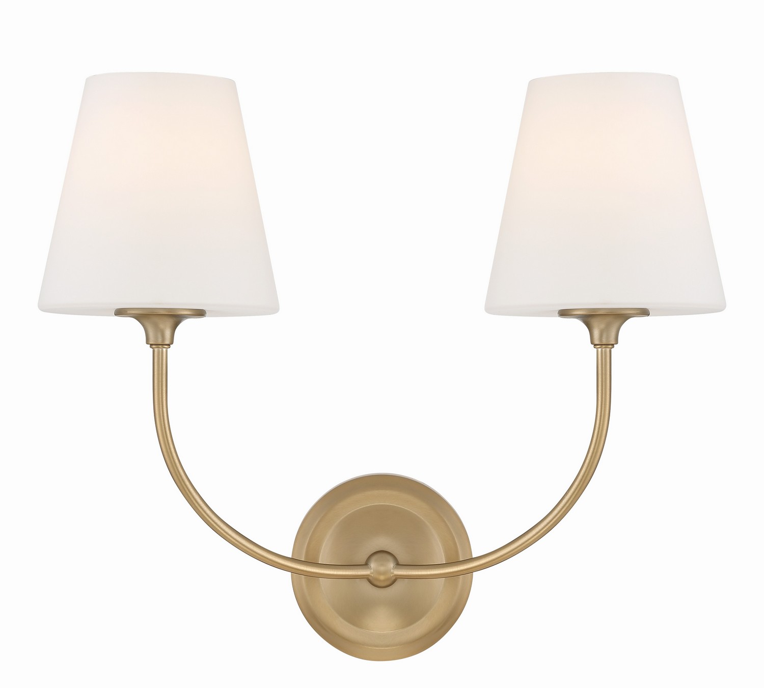 Vibrant Gold Two Light Wall Sconce from the Sylvan Collection