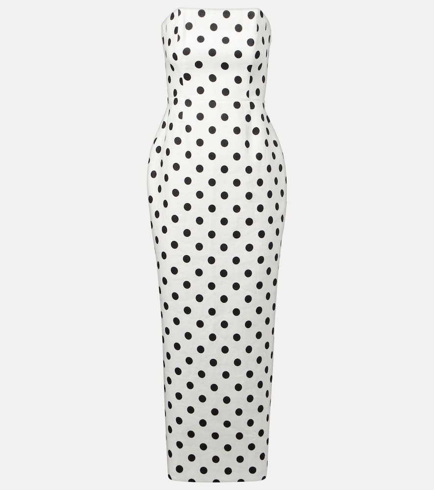 Romeo polka-dot linen maxi dress