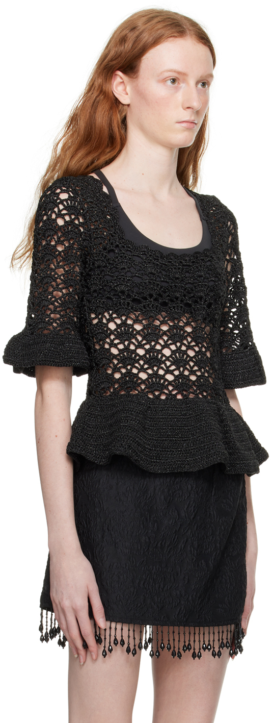 Black crochet blouse