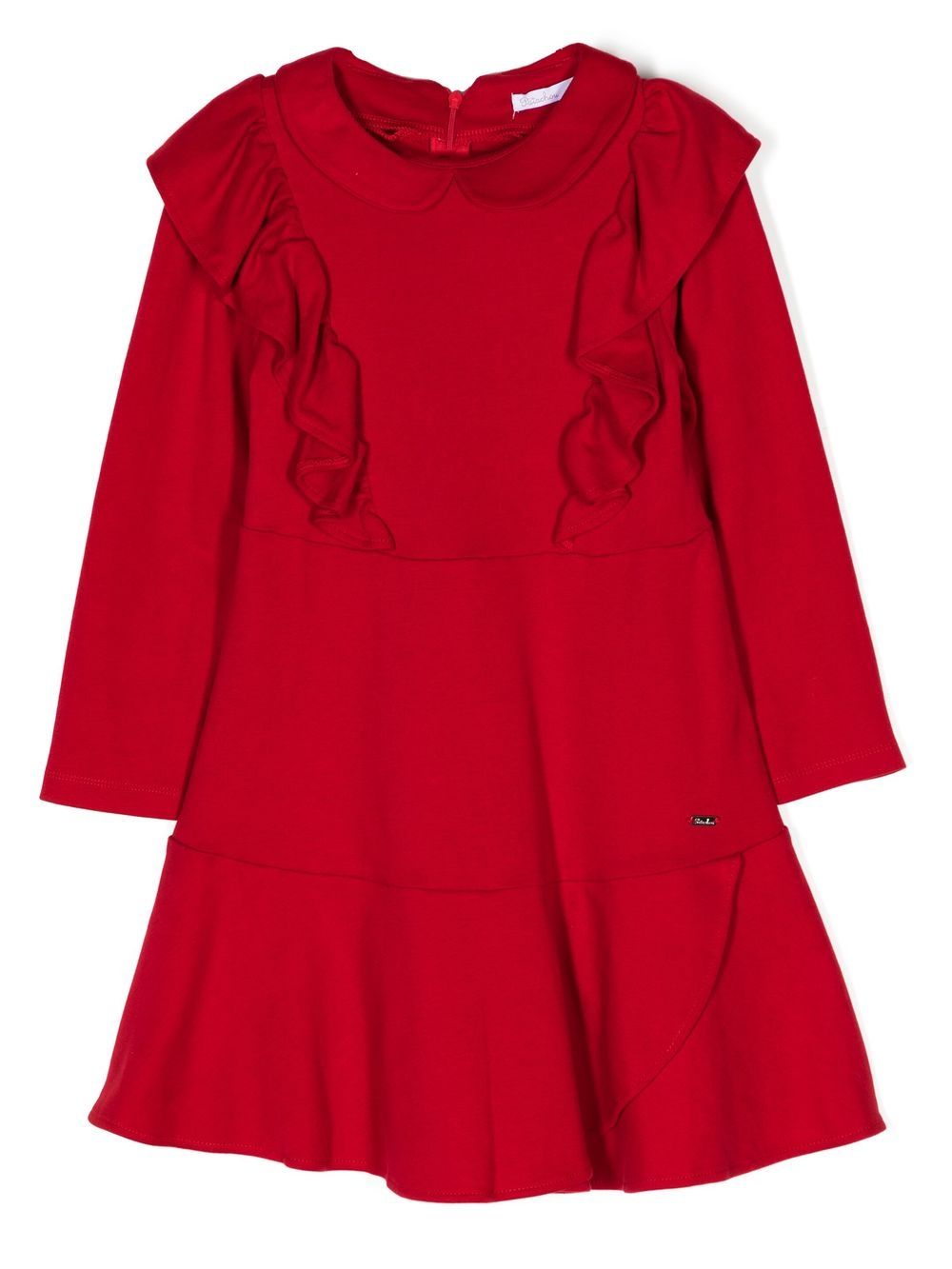 Ruffle-detail mini dress - Red