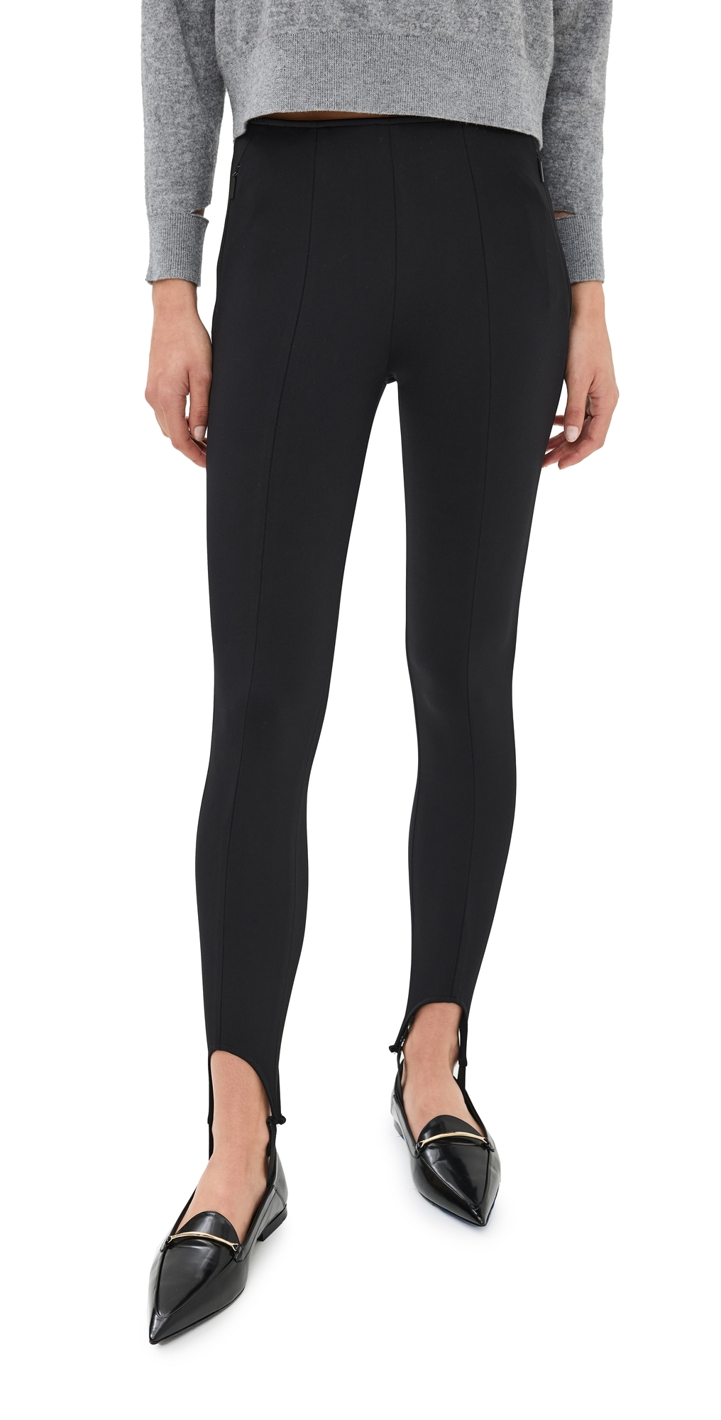 Compact Ultra Stretch Knit Stirrup Leggings Black