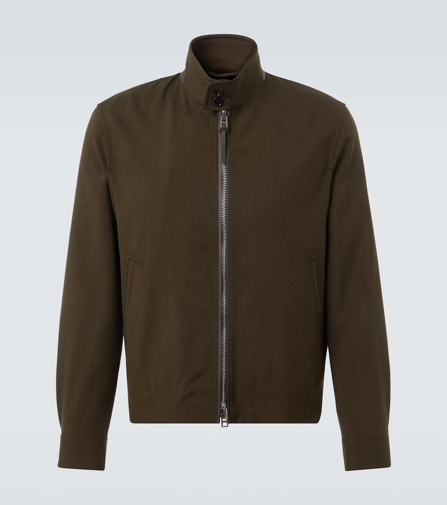 Wool, cashmere, and silk blouson jacket